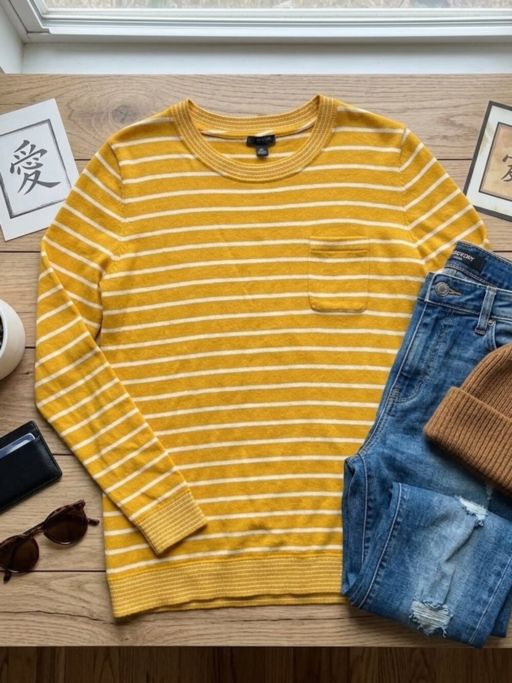 Talbots Striped Pocket Sweatshirt - Surf Stripe